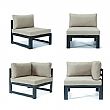 Aluminum Tube with Fire Pit Garden Outdoor Sofa Set - 11C01A