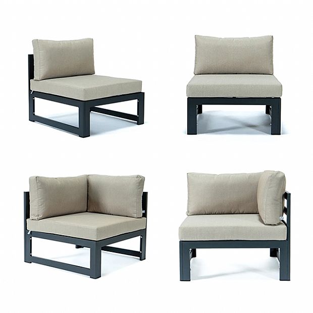 Aluminum Tube with Fire Pit Garden Outdoor Sofa Set - 11C01A