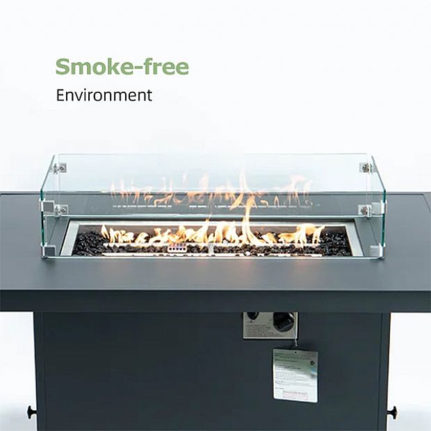 Aluminum Tube with Fire Pit Garden Outdoor Sofa Set - 11C01A