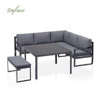 Cast Aluminum Garden Sofa Set with Table...