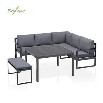 Cast Aluminum Garden Sofa Set with Table...