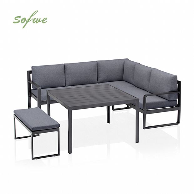 Cast Aluminum Garden Sofa Set with Table and Stool - 11C01F