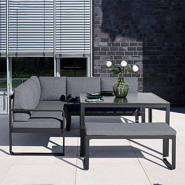 Cast Aluminum Garden Sofa Set with Table and Stool - 11C01F