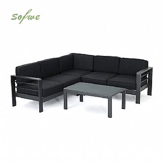 Outdoor Aluminum V-Shaped Sectional Sofa