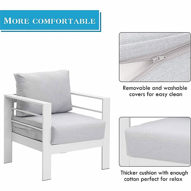 7-Seater Cast Iron Metal Outdoor Sofa Set - 11C01M
