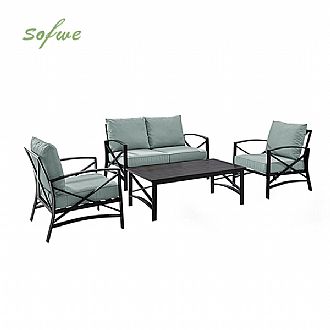 Metal Aluminum 4-piece Conversation Set
