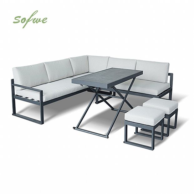 Corner Sofa with Adjustable Height Table - 11C03B