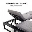 Outdoor Corner Sofa Set with Adjustable Backrest and Wood-Look Side Tables - 11C03E