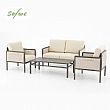 4 Pieces Outdoor Furniture Set with Glass Table - 11C03H
