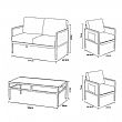 4 Pieces Outdoor Furniture Set with Glass Table - 11C03H