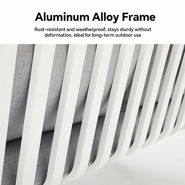 Outdoor 4-piece Aluminum Sofa Set with Wood Grain Finish - 11C11D