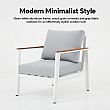 Outdoor 4-piece Aluminum Sofa Set with Wood Grain Finish - 11C11D