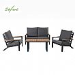 4 Piece Black Outdoor Aluminum Sofa Set - 11C11F