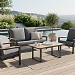4 Piece Black Outdoor Aluminum Sofa Set - 11C11F