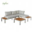 Outdoor Corner Sofa Set with Adjustable Backrest and Loveseat - 11C11G