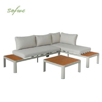 Outdoor Corner Sofa Set with Adjustable Backrest and...