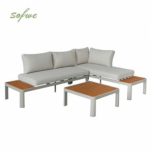 Outdoor Corner Sofa Set with Adjustable Backrest and Loveseat - 11C11G