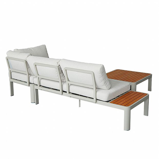 Outdoor Corner Sofa Set with Adjustable Backrest and Loveseat - 11C11G