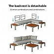 Outdoor Corner Sofa Set with Adjustable Backrest and Loveseat - 11C11G