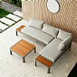 Outdoor Corner Sofa Set with Adjustable Backrest and Loveseat - 11C11G