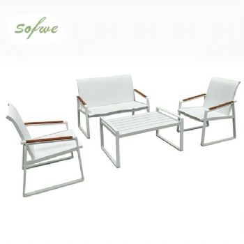 White 4-Piece Outdoor Aluminum Sofa Set