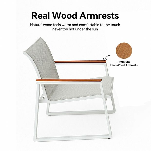 White 4-Piece Outdoor Aluminum Sofa Set - 11C11J