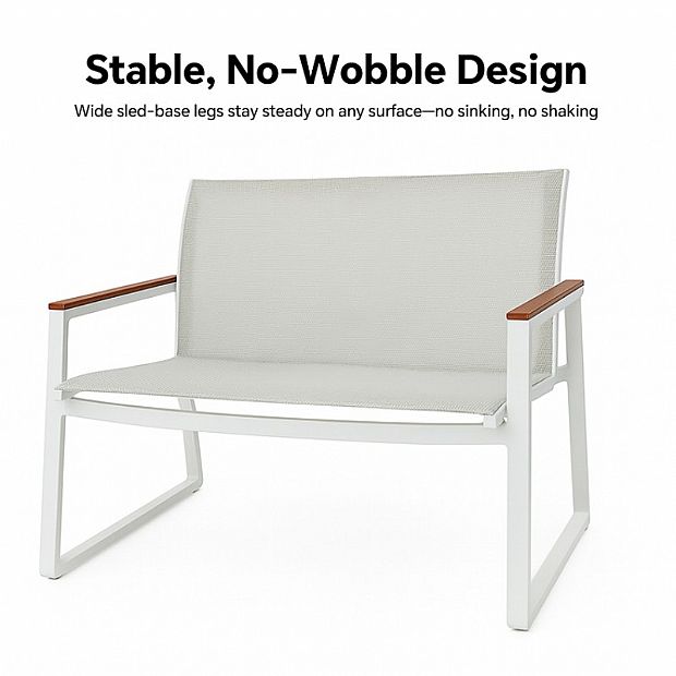 White 4-Piece Outdoor Aluminum Sofa Set - 11C11J