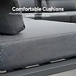 Outdoor Patio Aluminum Corner Sofa Set with a Coffee Table and Footstool - 11C12A