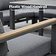 Outdoor Patio Aluminum Corner Sofa Set with a Coffee Table and Footstool - 11C12A