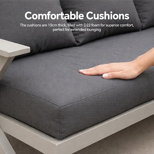 Wholesale Modern Design Outdoor Lounge Sofa Sets with X-leg Table and Bench - 11C12B