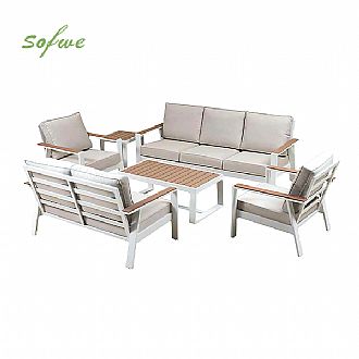 Wholesale 6-piece Outdoor Powder-coated Aluminum Patio Sofa...