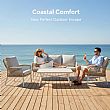 Wholesale All-weather Rope Woven Sofa Set with Outdoor Aluminum Frame Coffee Table - 11C12D