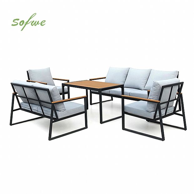 Wholesale Modern Outdoor Garden Compact Design Sofa Set, 5-piece Steel Frame Seating Set - 11C12E