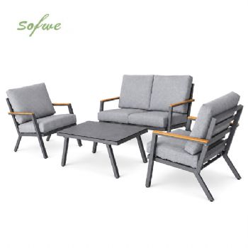 HF Patios Factory Wholesale 4-Piece Aluminum Patio Sofa Set...