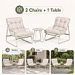 Wholesale 3-Piece Patio Lounge Set with Thick Cushions and Round Glass Table for Balcony Garden Outdoor - 11C12J