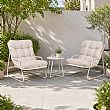 Wholesale 3-Piece Patio Lounge Set with Thick Cushions and Round Glass Table for Balcony Garden Outdoor - 11C12J