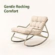 Wholesale Outdoor Rocking Lounge Chair with Thick Olefin Cushion and Galvanized Iron Frame for Patio Garden Furniture Supply - 11C12K