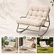 Wholesale Outdoor Rocking Lounge Chair with Thick Olefin Cushion and Galvanized Iron Frame for Patio Garden Furniture Supply - 11C12K