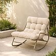 Wholesale Outdoor Rocking Lounge Chair with Thick Olefin Cushion and Galvanized Iron Frame for Patio Garden Furniture Supply - 11C12K