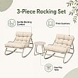 Wholesale 3-Piece Outdoor Rocking Patio Set with Thick Olefin Cushions and Steel Top Table for Balcony Garden Furniture Supply - 11C12L