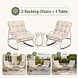 Wholesale 3-Piece Outdoor Rocking Patio Set with Thick Olefin Cushions and Steel Top Table for Balcony Garden Furniture Supply - 11C12L