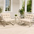 Wholesale 3-Piece Outdoor Rocking Patio Set with Thick Olefin Cushions and Steel Top Table for Balcony Garden Furniture Supply - 11C12L