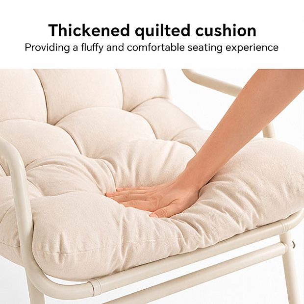 Wholesale 4-Piece Outdoor Patio Conversation Set with Thick Quilted Cushions and Metal Tube Frame - 11C12M