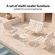 Wholesale 4-Piece Outdoor Patio Conversation Set with Thick Quilted Cushions and Metal Tube Frame - 11C12M