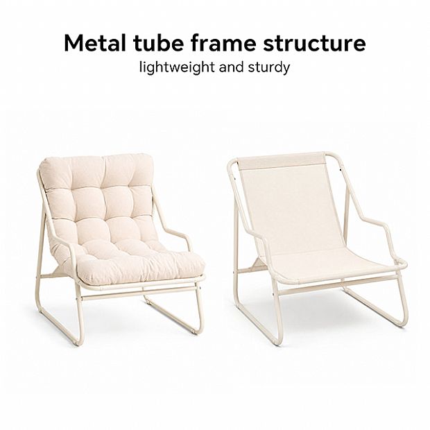 Wholesale 4-Piece Outdoor Patio Conversation Set with Thick Quilted Cushions and Metal Tube Frame - 11C12M