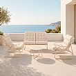 Wholesale 4-Piece Outdoor Patio Conversation Set with Thick Quilted Cushions and Metal Tube Frame - 11C12M