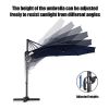 Solar LED 360-Degree Rotation Cantilever Patio Umbrella - 11U01K
