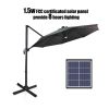 Solar LED 360-Degree Rotation Cantilever Patio Umbrella - 11U01K