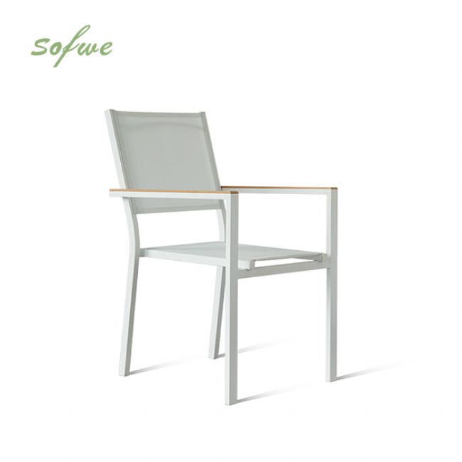 Outdoor Garden Aluminum Stacking Armchair - 11D11H