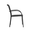 Commercial Stackable Aluminum Outdoor Dining Chair with Armrests and Sling Seat - 11D11K